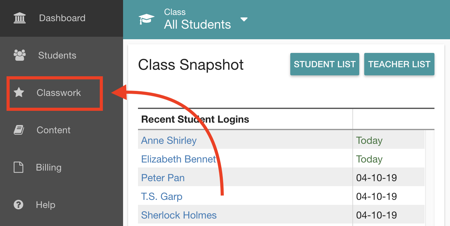 Assigning Classwork – Test Innovators